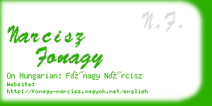 narcisz fonagy business card